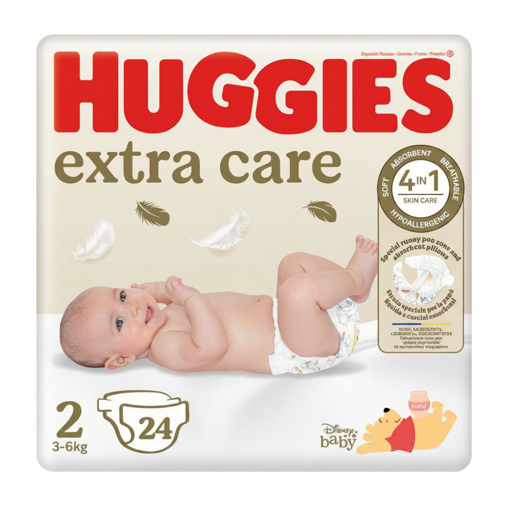 Huggies Extrra care Pannolini Taglia 2 3-6kg 24pz