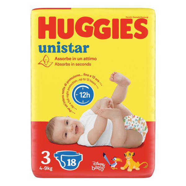 Huggies Unistar pannolini Taglia 3 4-9kg 18pz