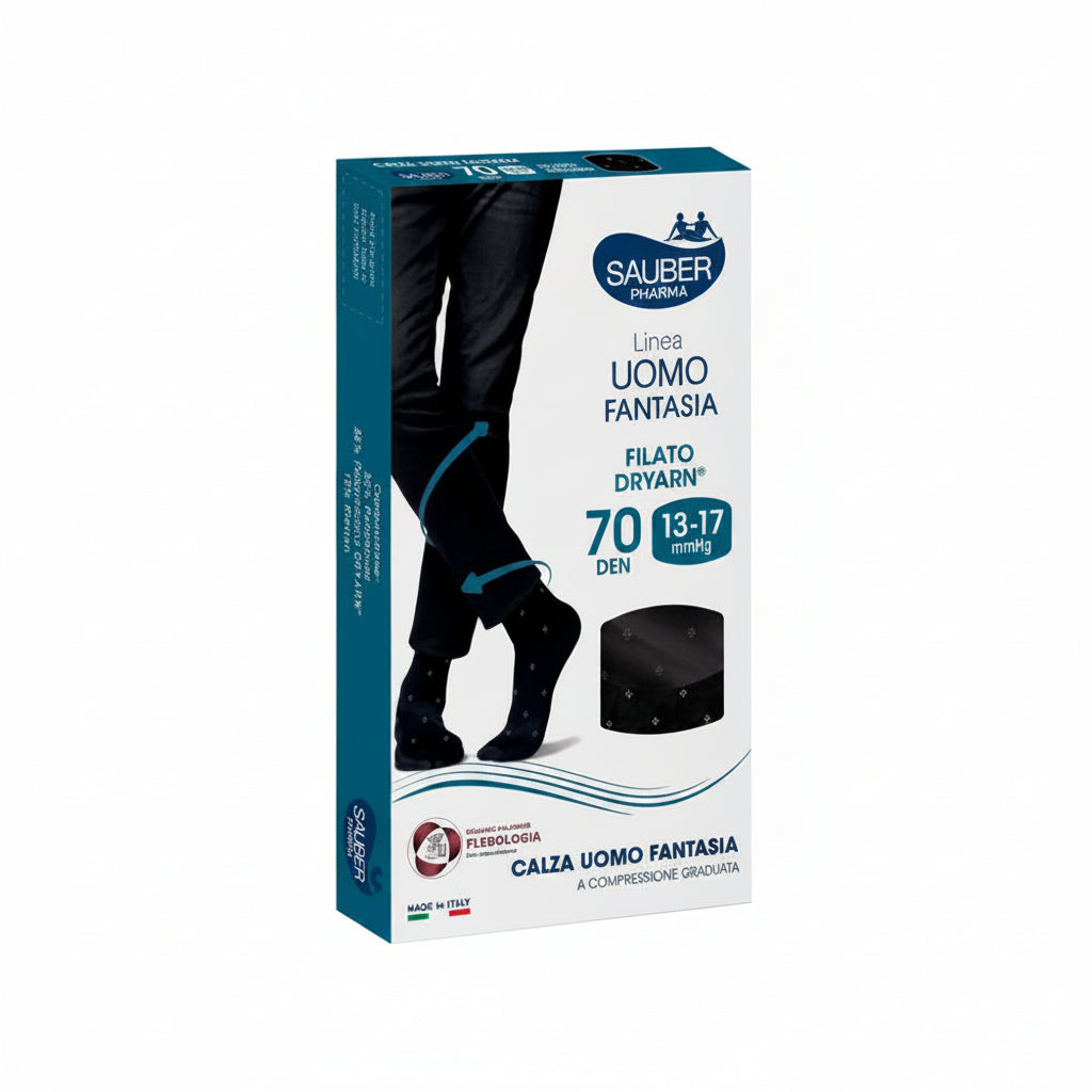 Sauber Uomo Fantasia Dryarn 70Den Nero S/M