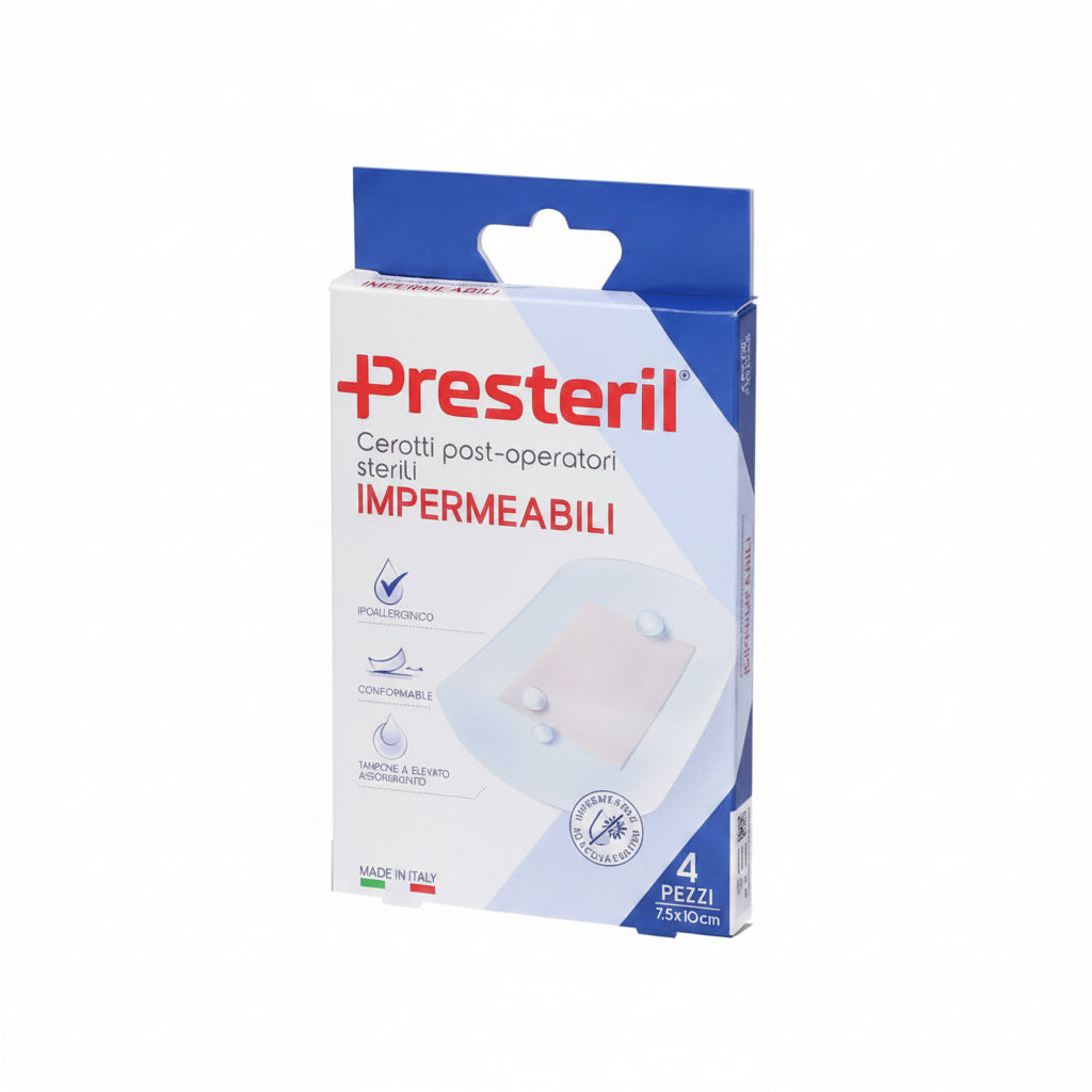 Presteril Cerotti Post-Operatori Sterili Impermeabili 7.5x10cm 4pz