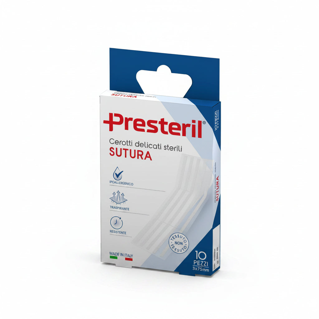 Presteril Cerotti Delicati Sterili Sutura Bianco 6.4x108mm 10pz