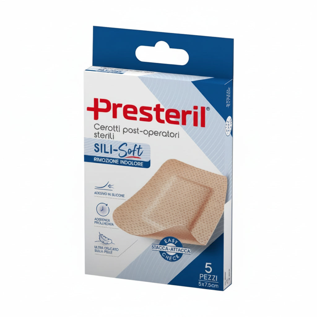 Presteril Cerotti Post-operatori Sterili Sili-Soft 5x7.5cm 5pz