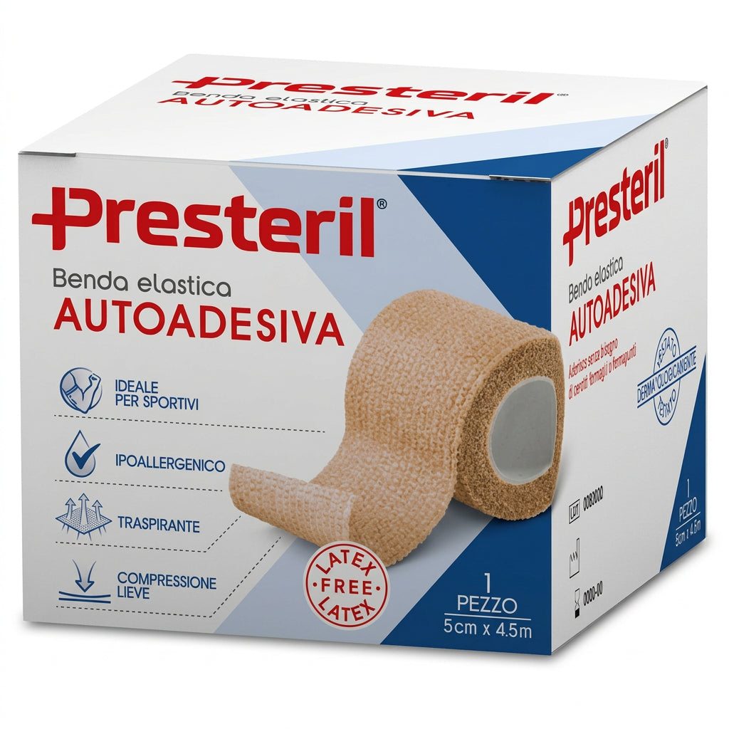 Presteril Benda Elastica Autoadesiva 5cm x 4,5m Beige