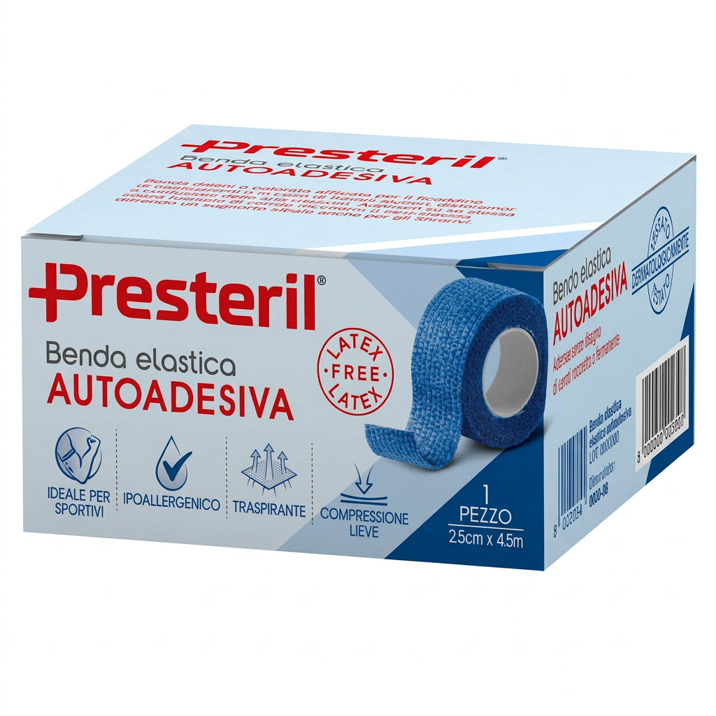 Presteril Benda Elastica Autoadesiva 2.5cmx4.5m 1pz Blu