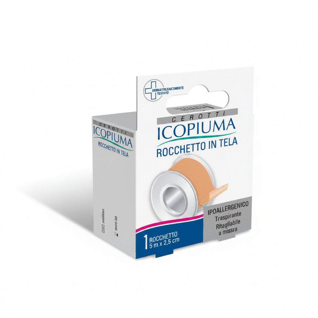 Icopiuma Rocchetto in Tela Ipoallergenico 5mx2,5cm 1pz Color Pelle