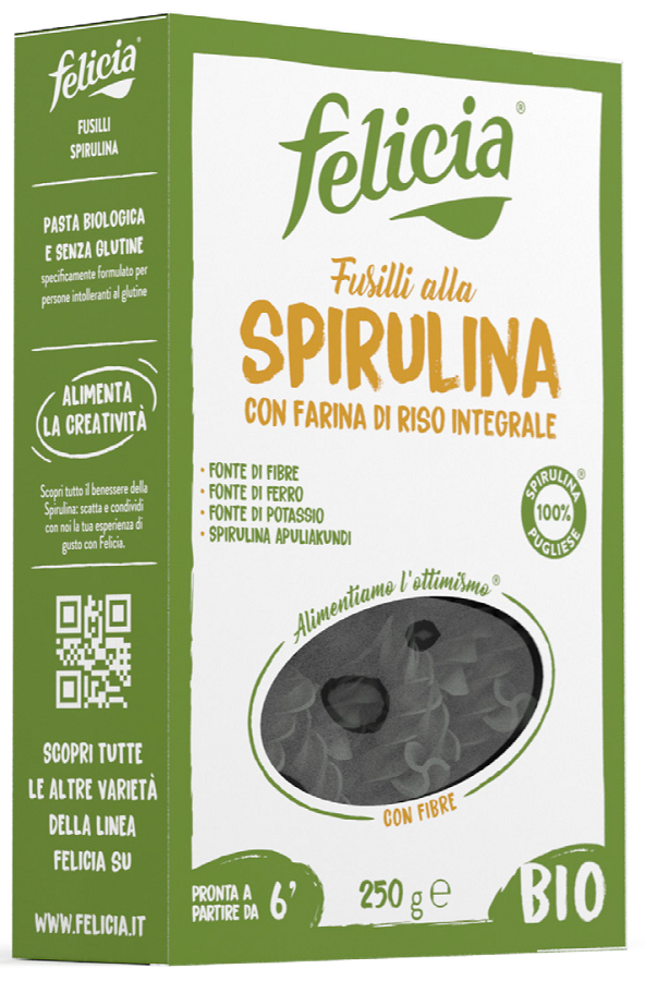 Felicia fusilli spirulina con farina di riso integrale bio 250g