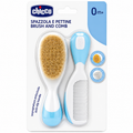 Chicco spazzola e pettine azzurro 0M+