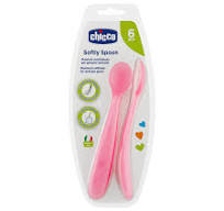 Chicco cucchiaio silicone rosa 6M+ 2pz