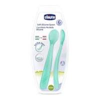 Chicco cucchiaio silicone azzurro 6M+ 2pz