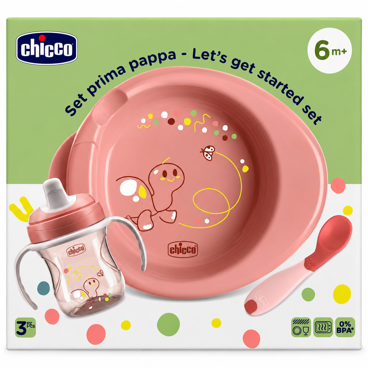 Chicco set pappa rosa 6M+