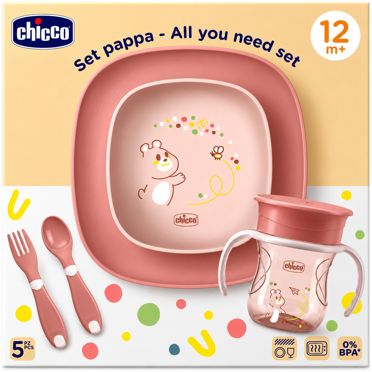 Chicco set pappa rosa 12M+