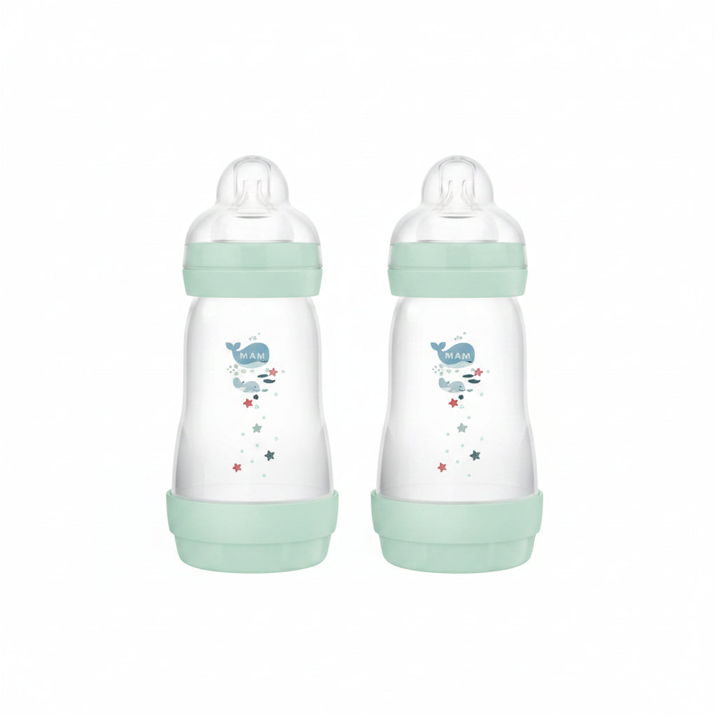MAM Biberon Easy Star Anti-Colic 2M+ 2x260ml Azzurro