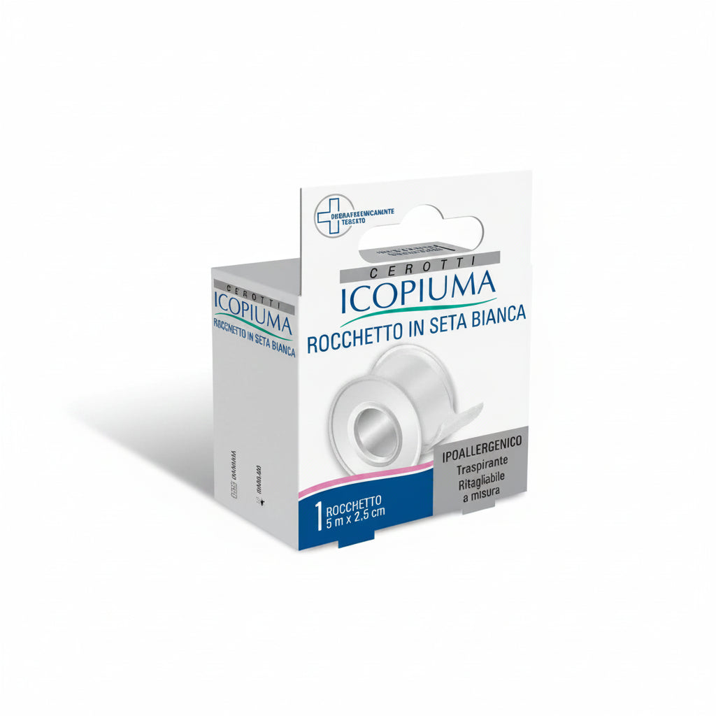Icopiuma Rocchetto in Seta Bianca 5mx2.5cm 1pz Bianco