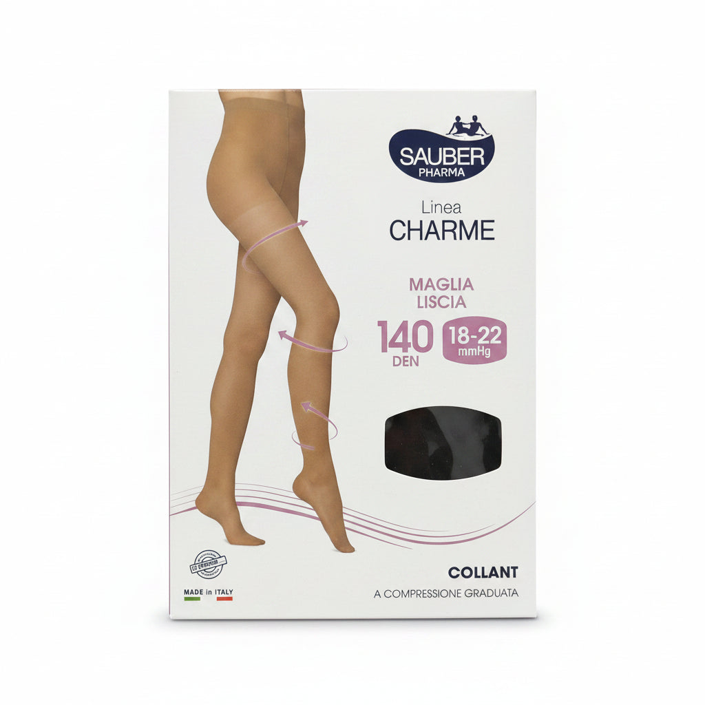 Sauber Collant 140 Den 18-22mmHg Nero Taglia 2