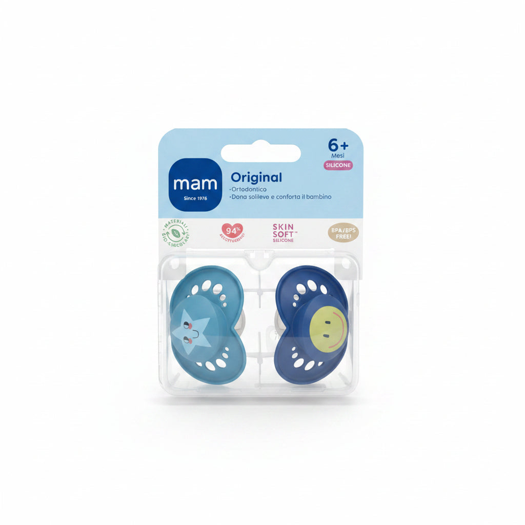 MAM Original 6+m Silicone 2 pz colori vari