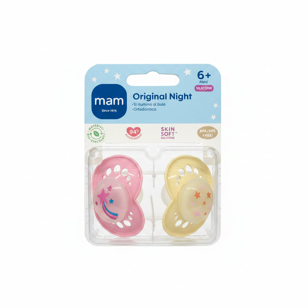 MAM Succhietto Original Night Silicone 6M+ 2pz