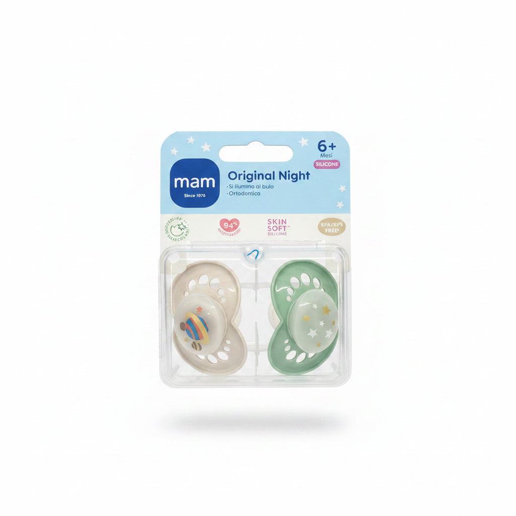 MAM Succhietto Original Night Silicone 6M+ 2pz