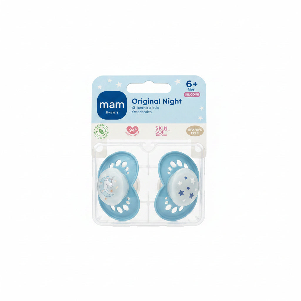 MAM Succhietto Original Night Silicone 6M+ 2pz