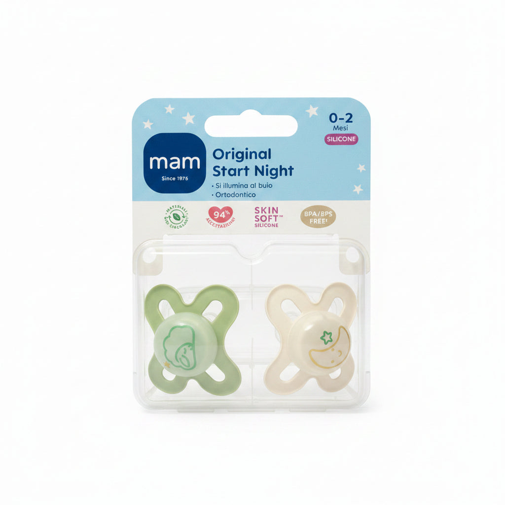 MAM Succhietto Original Start Night Silicone 0-2M 2pz