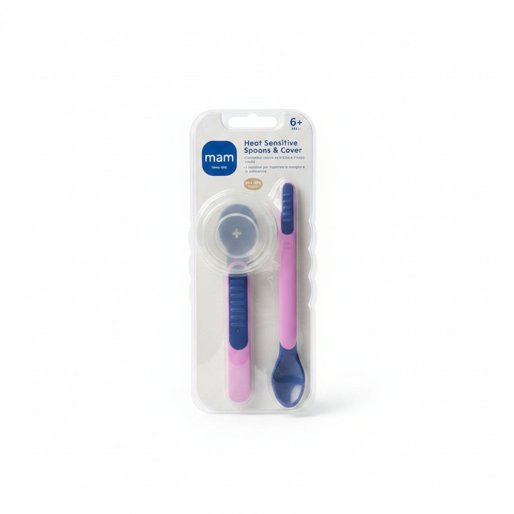 MAM Cucchiaini con Coperchio – Posate per Bambini 6M+ 2pz
